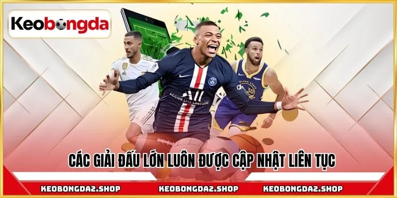 Các giải đấu lớn luôn được cập nhật liên tục
